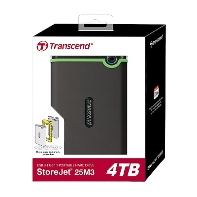 4TB Transcend (External/Portable Hard Drive (USB 3.1), StoreJet 25M3)