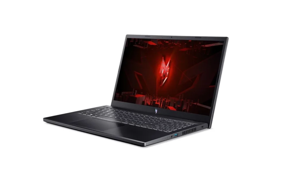 Acer Nitro V 15 i7 3050 laptop side view showcasing sleek design and connectivity ports
