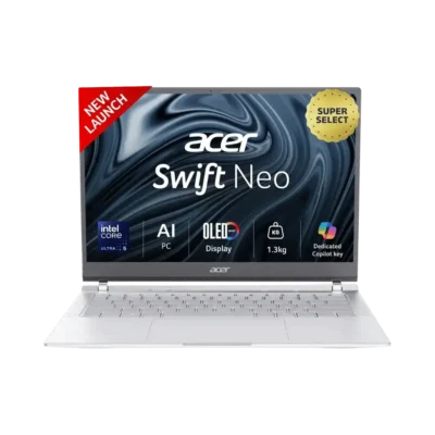 Acer Swift Neo 14 OLED | Intel Core Ultra 5 115U | 16GB RAM | 512GB SSD | 14″ WUXGA OLED Display | Intel Graphics | Backlit Keyboard | Windows 11 | Silver | 1 Year Warranty